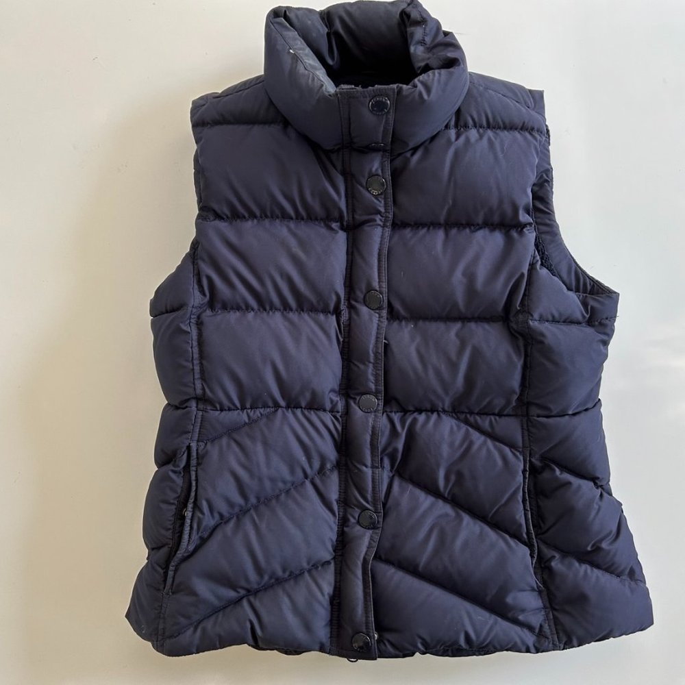 J. Crew Navy Down Puffer Vest, Size L